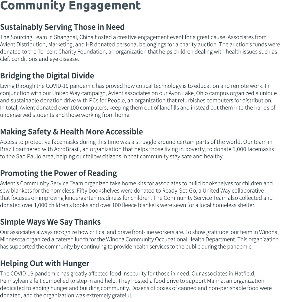 Community Engagement Sustainably Serving Those in Need The Sourcing Team in Shanghai, China hosted a creative engagem   